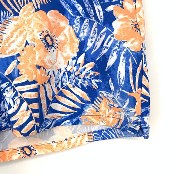 SOLD Columbia PFG Shorts Womens Size Small 5" Inseam Blue Orange Floral Print - Picture 6 of 8